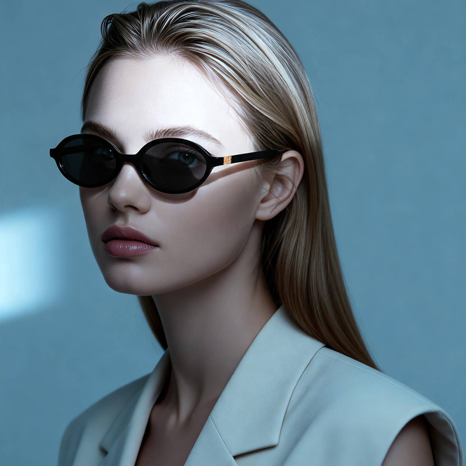 Retro Oval Slim Vintage Round Sunglasses