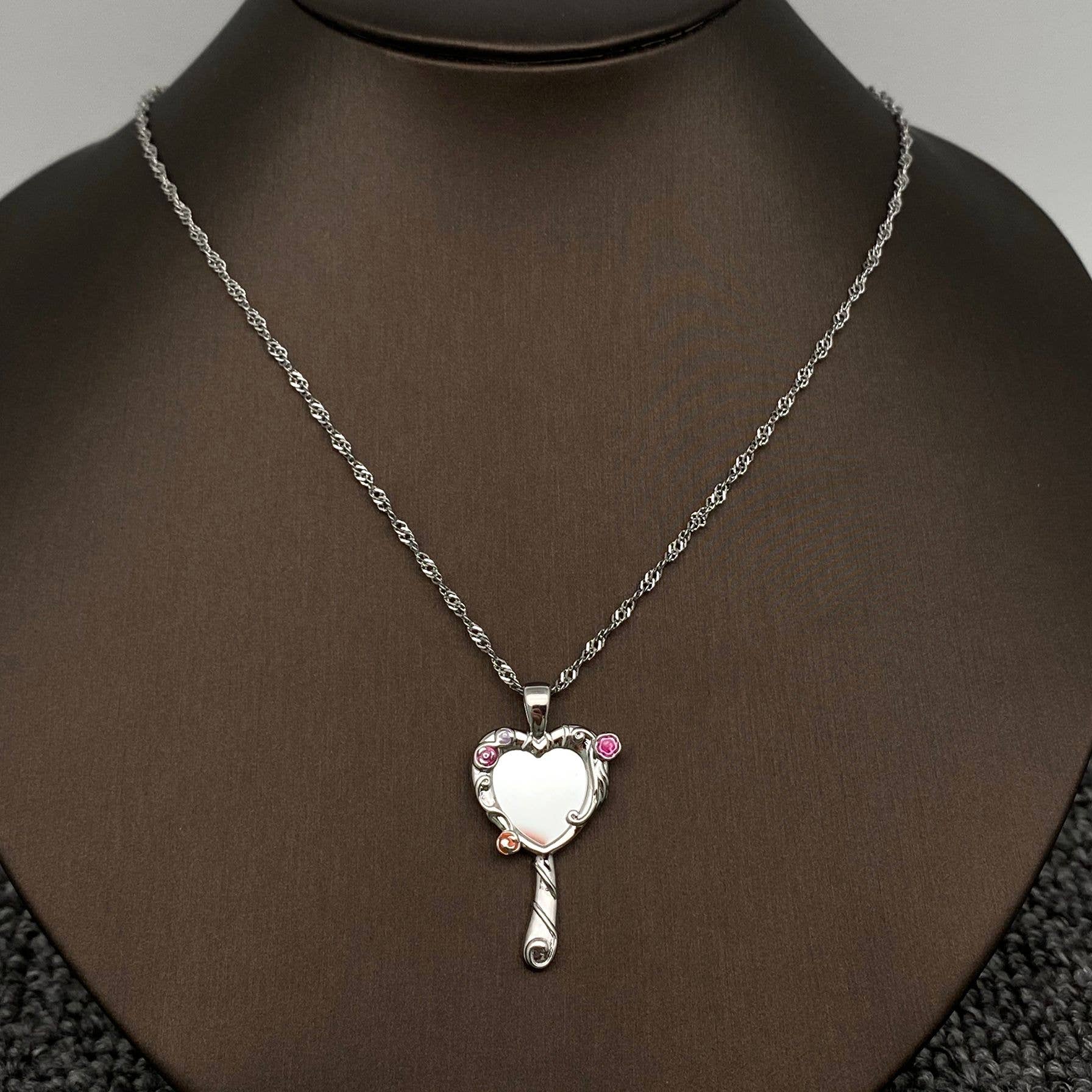 Fairy Tales Magic Mirror Charm Pendant Necklace