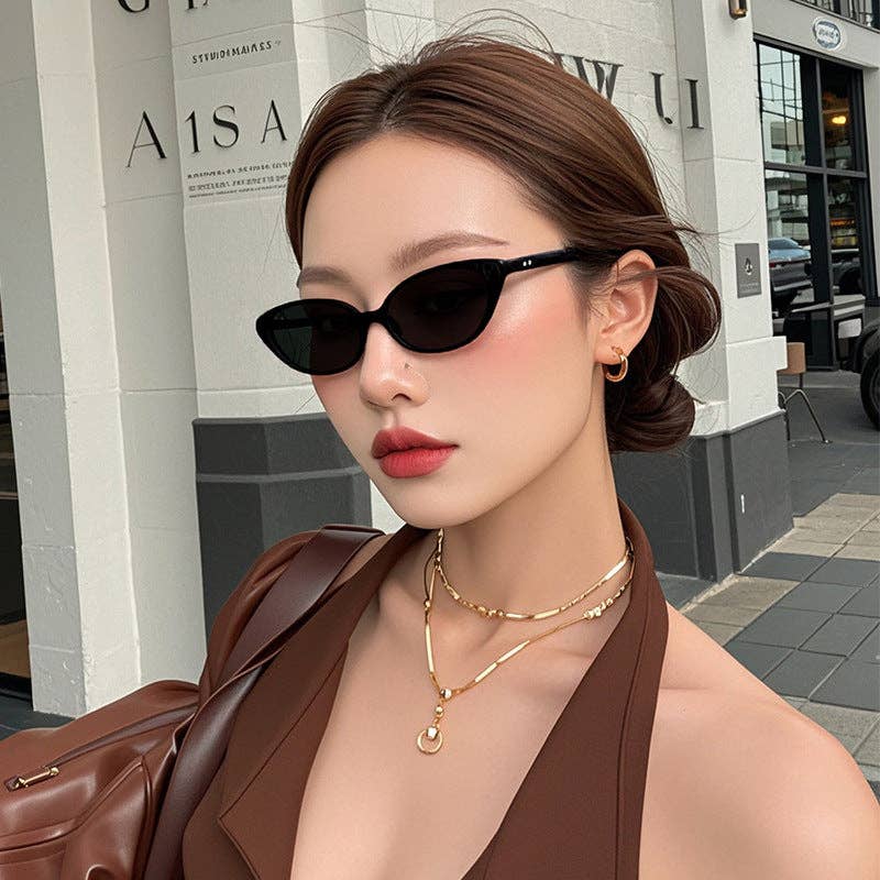 Trendy Cat Eye Sunglasses for Women with Triangle Design