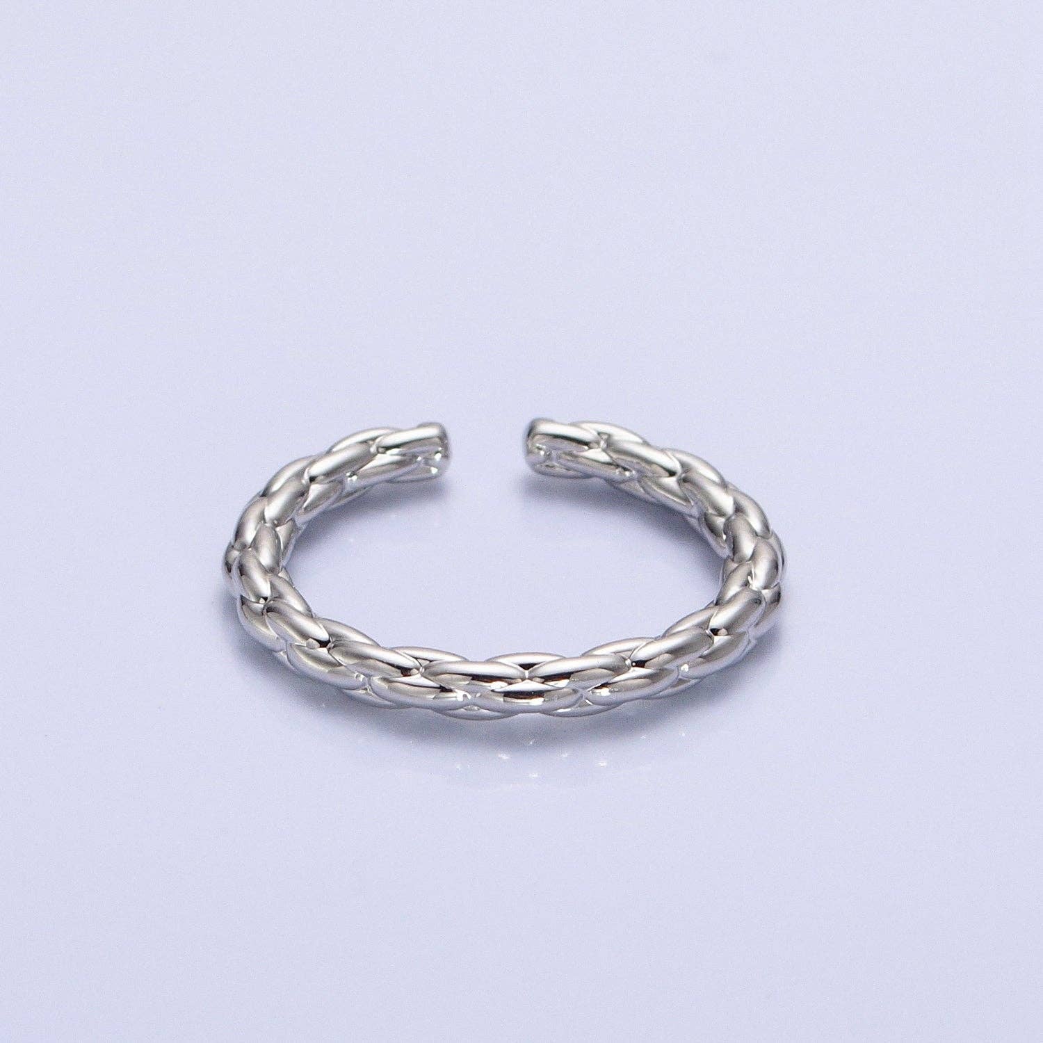 Dainty Gold Rope Ring Open Adjustable Silver Thin Ring