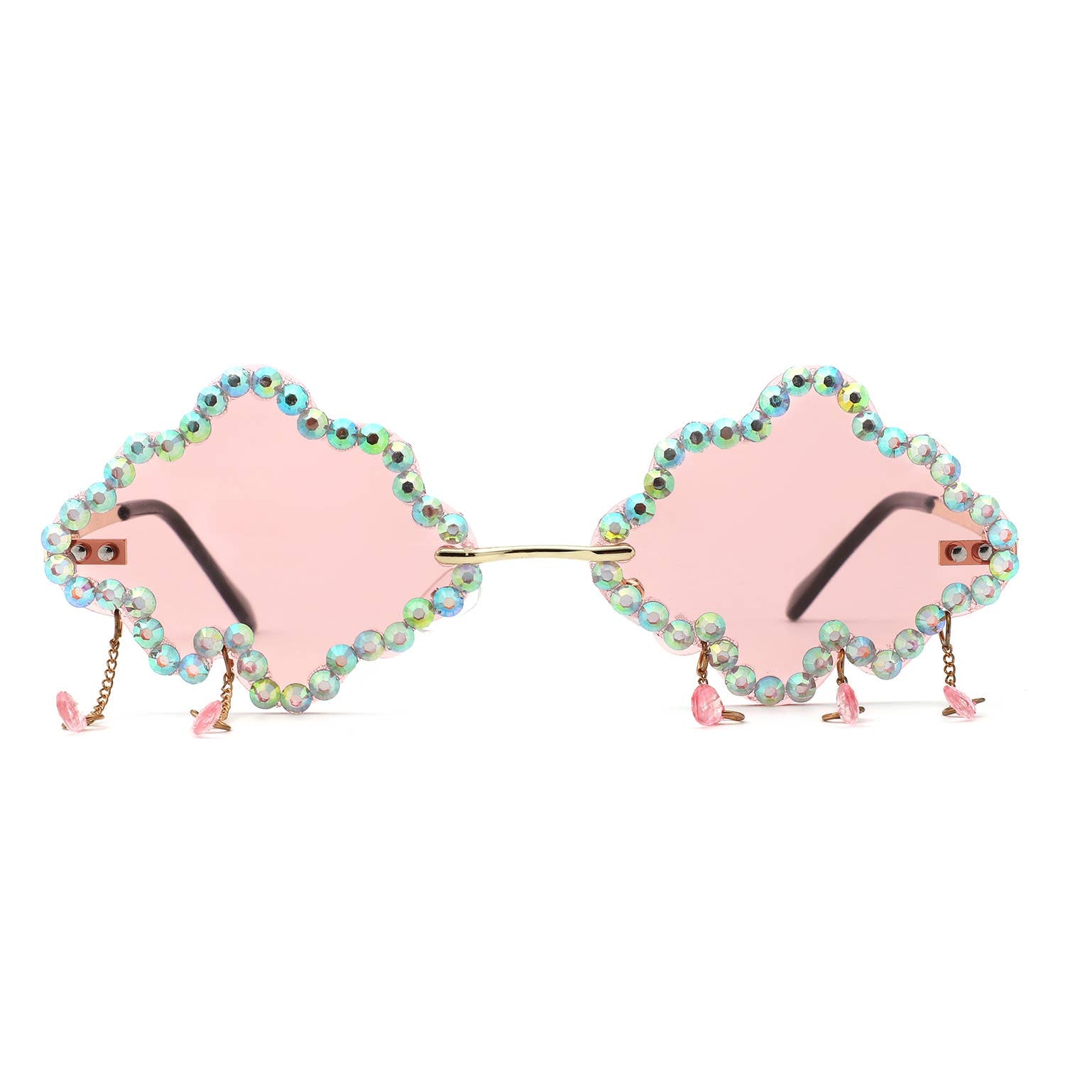 Rhinestone Cloud Irregular Shades Crystal Charm Sunglasses
