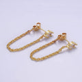 16k Gold Filled CZ Chain Link Stud Earrings | T060