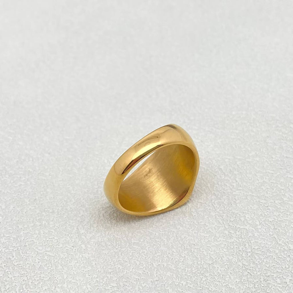 Abstract Face Contour 18K Gold Plated SS Ring - FGS
