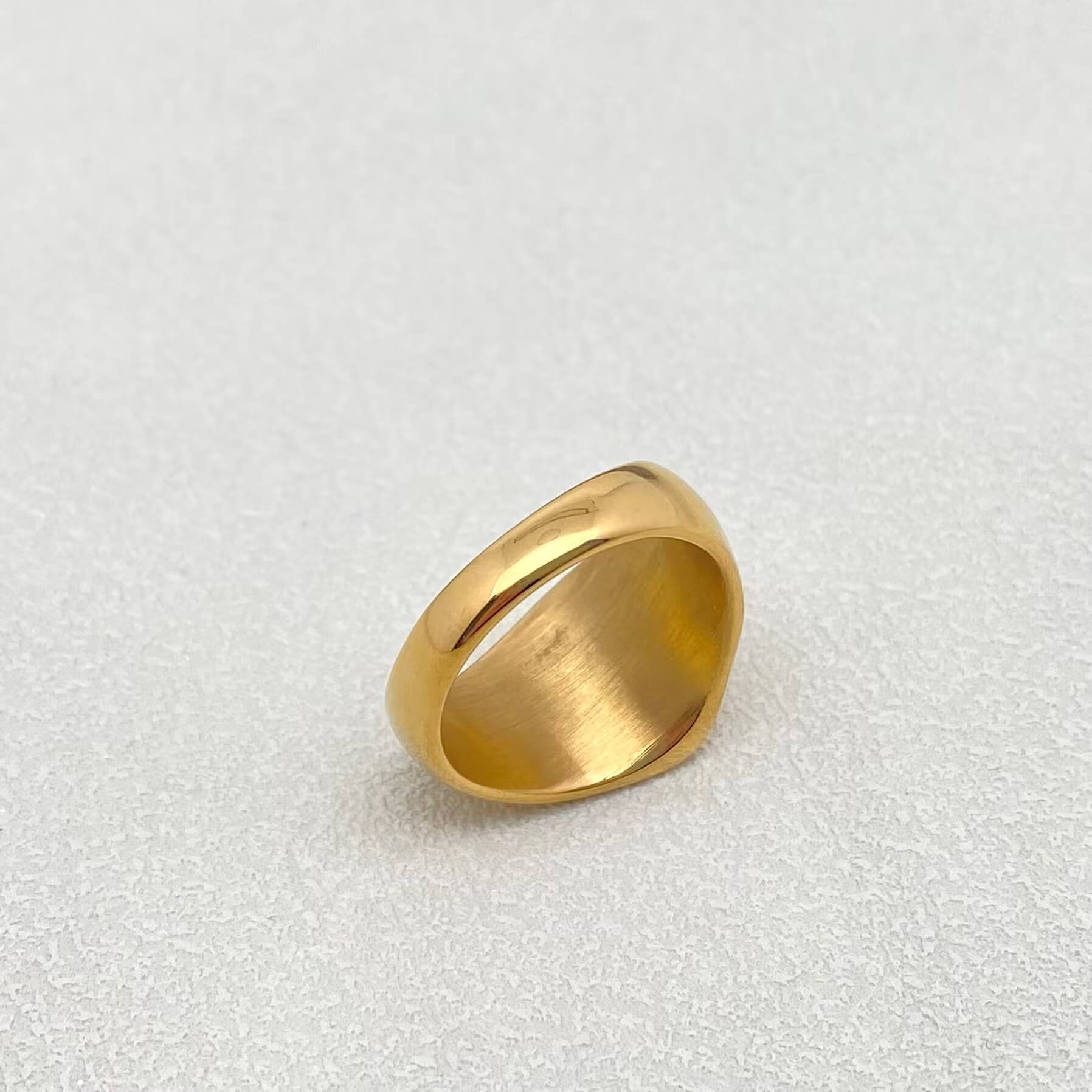 Abstract Face Contour 18K Gold Plated SS Ring - FGS