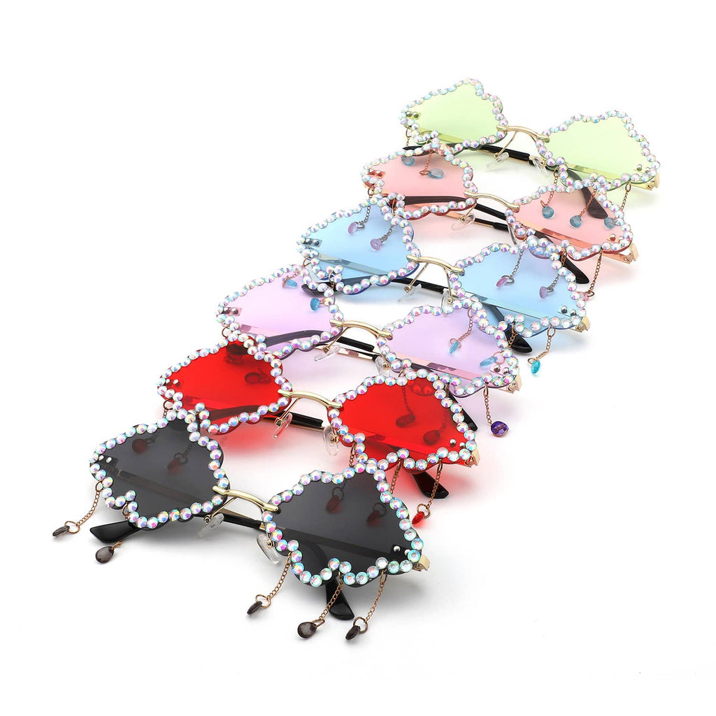 Rhinestone Cloud Irregular Shades Crystal Charm Sunglasses