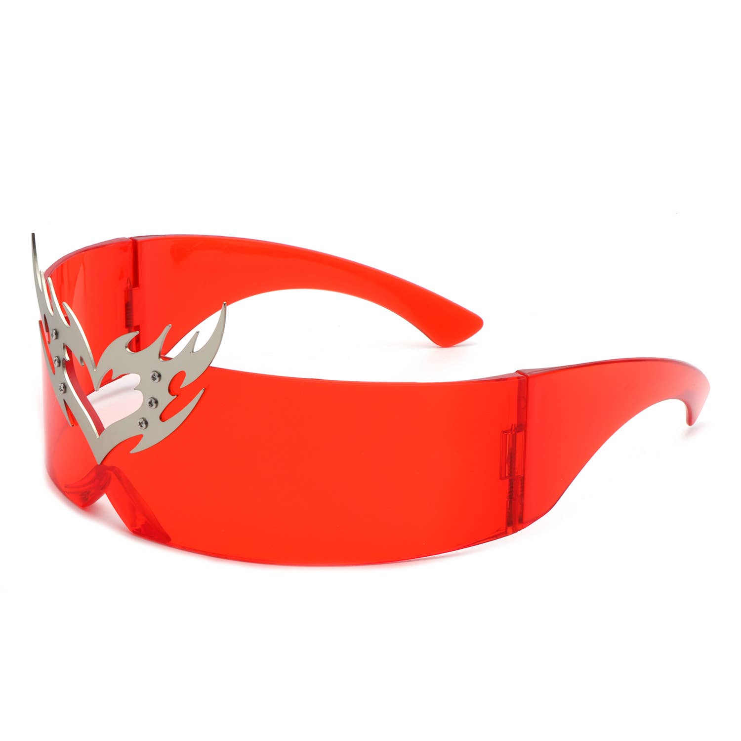 Futuristic Cyclops Wraparound Translucent Crown Sunglasses