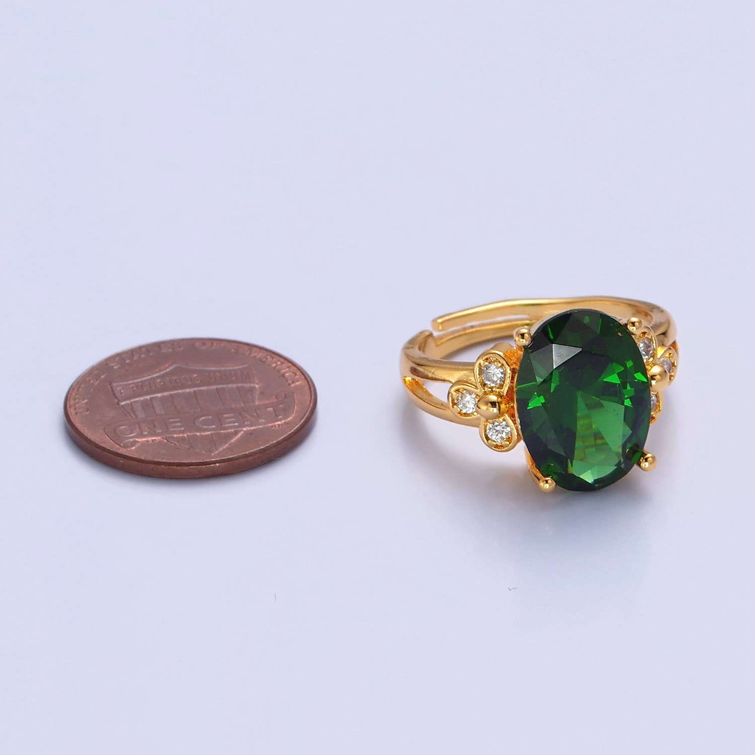 Light/Dark Green Jade Stone Band Ring O765 O2298