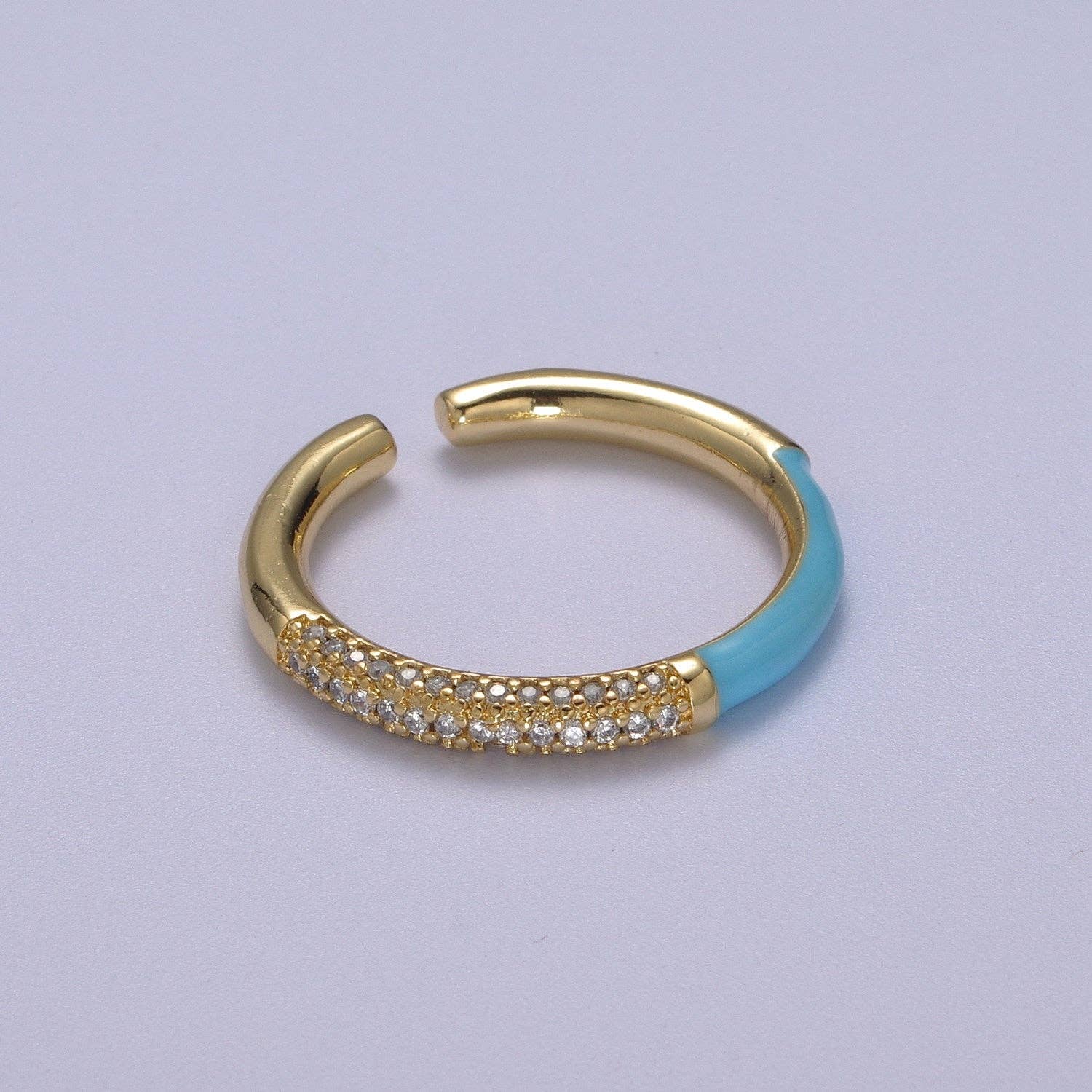 14K Gold Filled CZ Colorful Enamel Adjustable Ring S170~S179