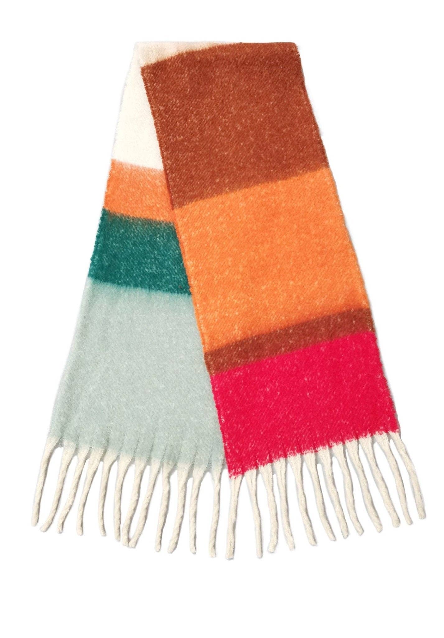 WCL120084 Sherrie Multi Stripe Cozy Scarf With Fringe