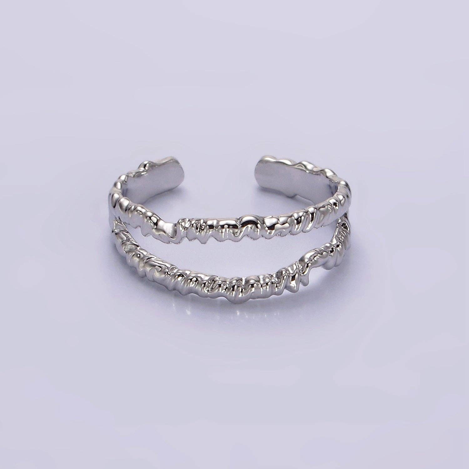 24K Gold Filled Open Double Molten Drip Band Ring