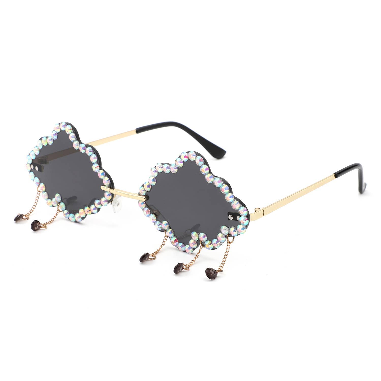 Rhinestone Cloud Irregular Shades Crystal Charm Sunglasses