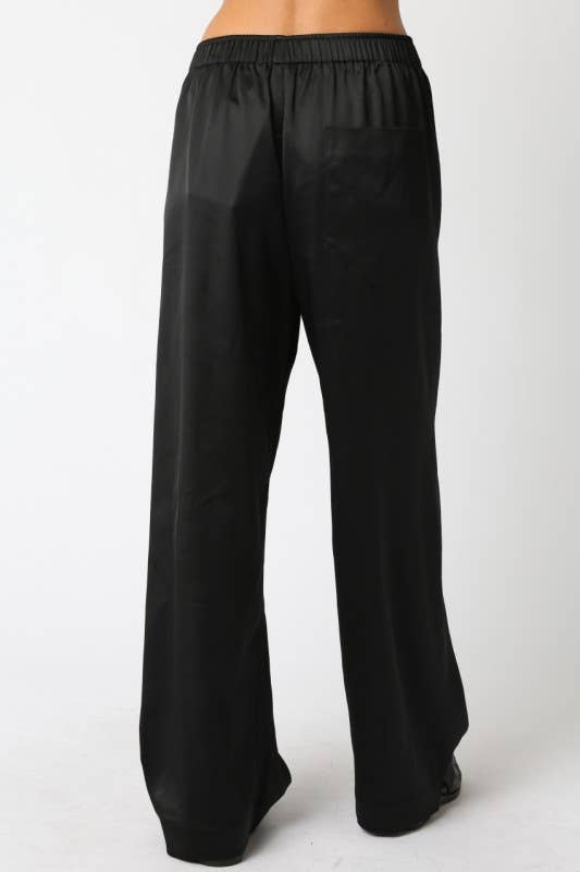 Evelyn Satin Wide-Leg Pants