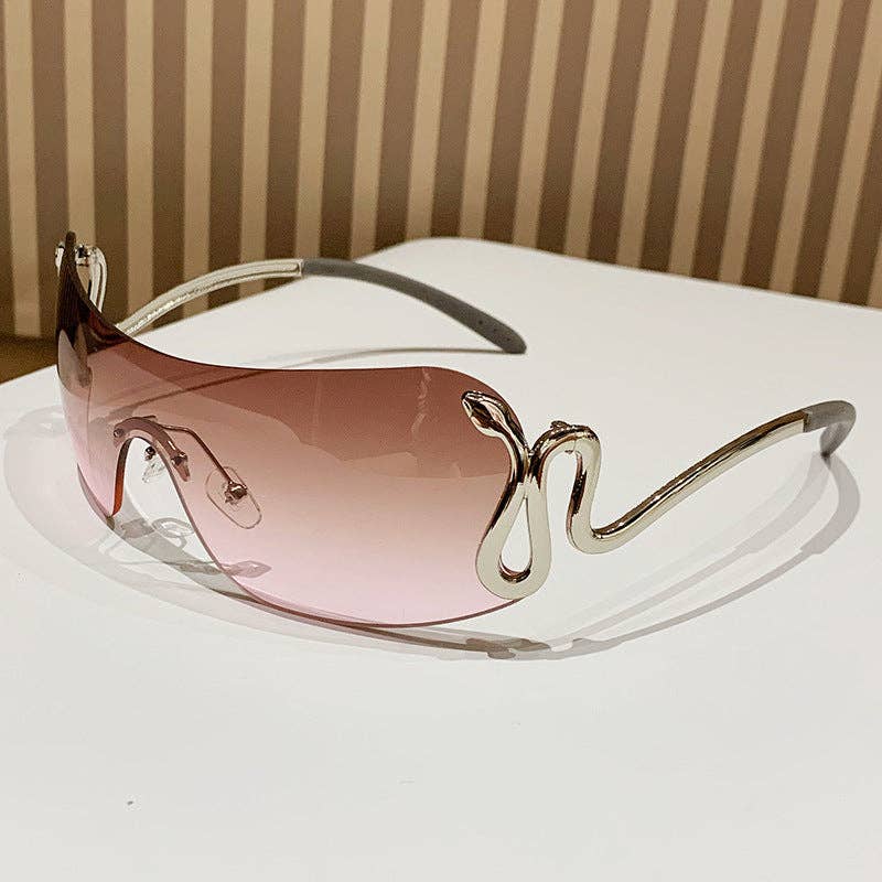 Retro One-Piece Snake Sunglasses for Women Stylish UV Protection