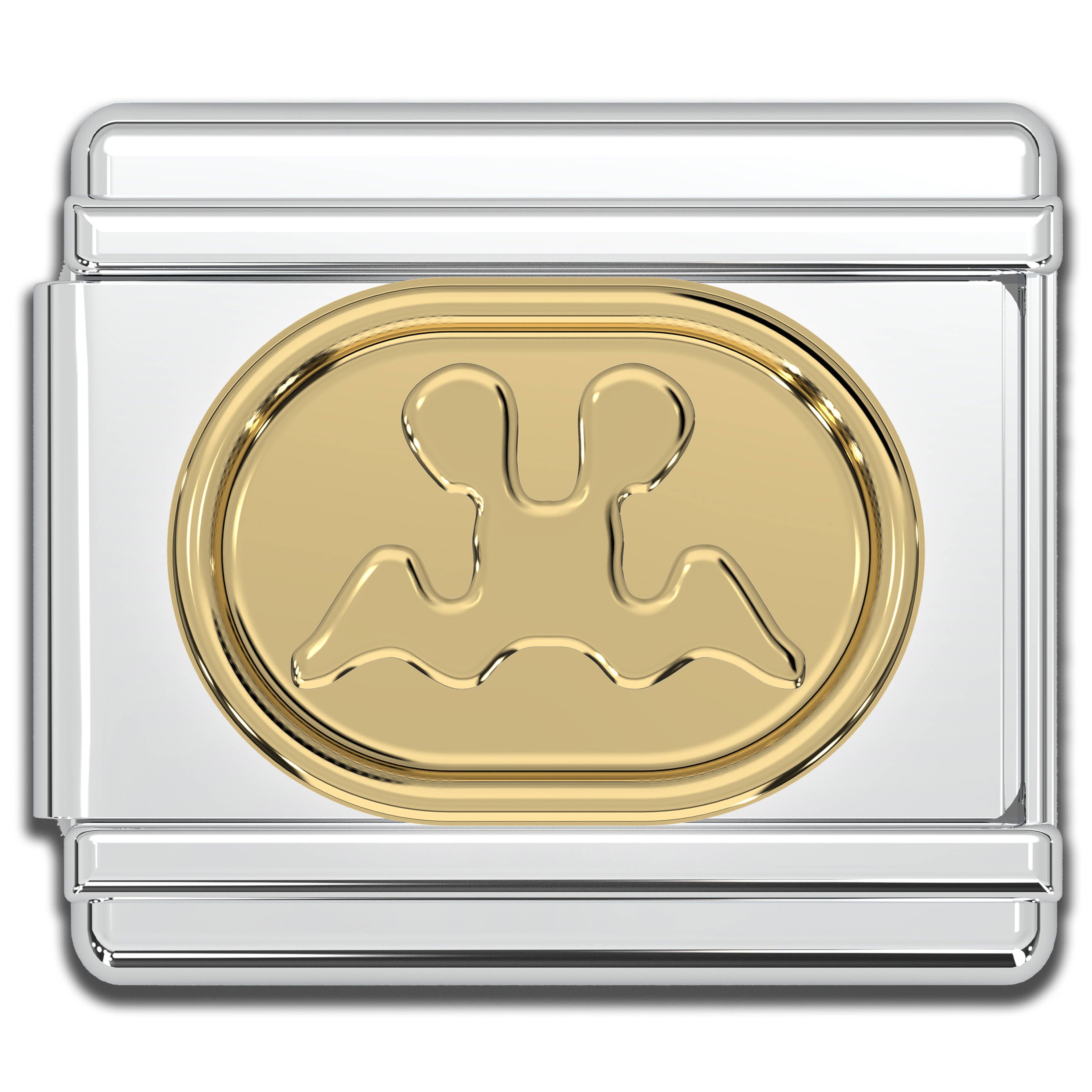 Italian Charms - Gemini Zodiac, 9mm Gold Bracelet Links