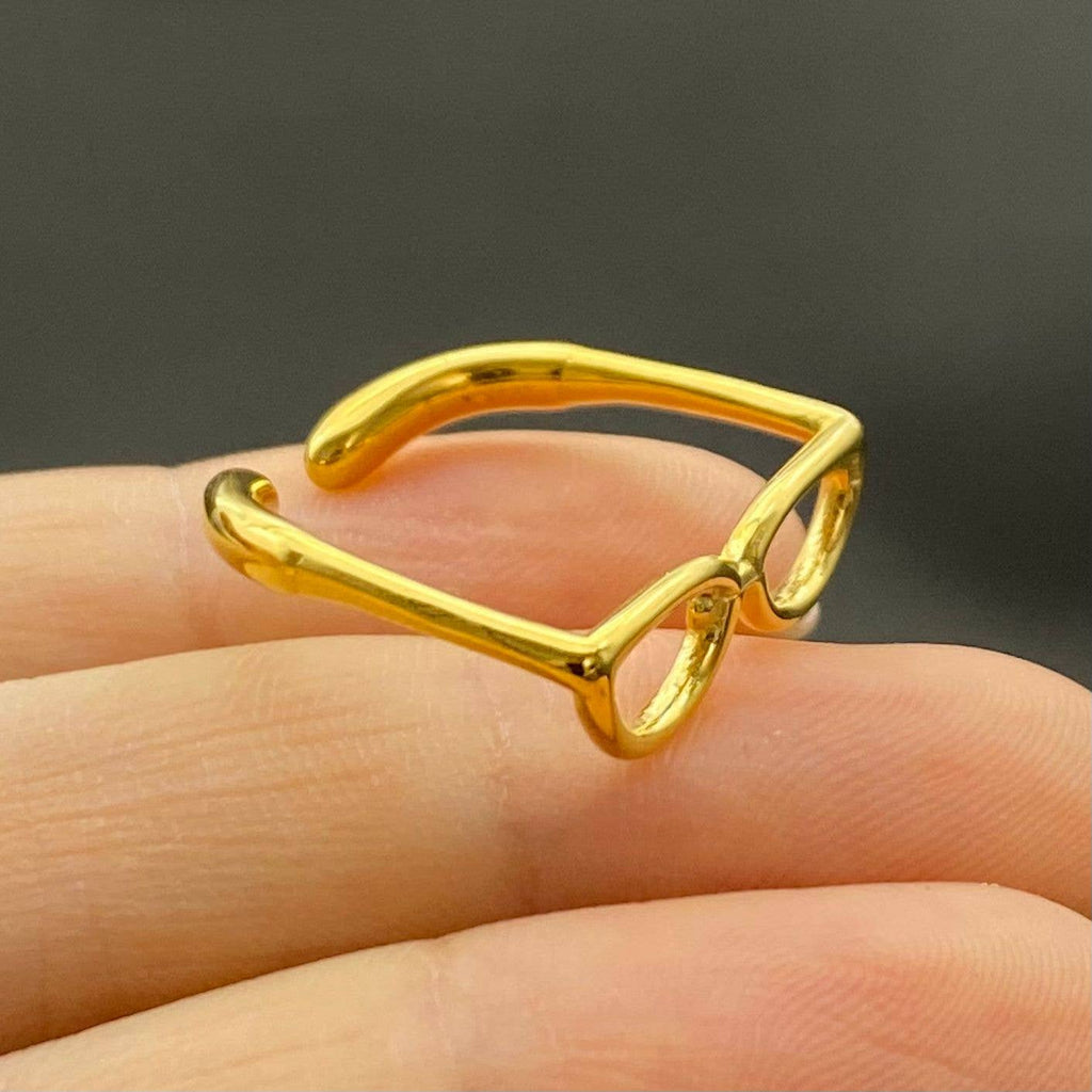 18K Gold Plated Stainless Steel Sunglasses Ring - FGS