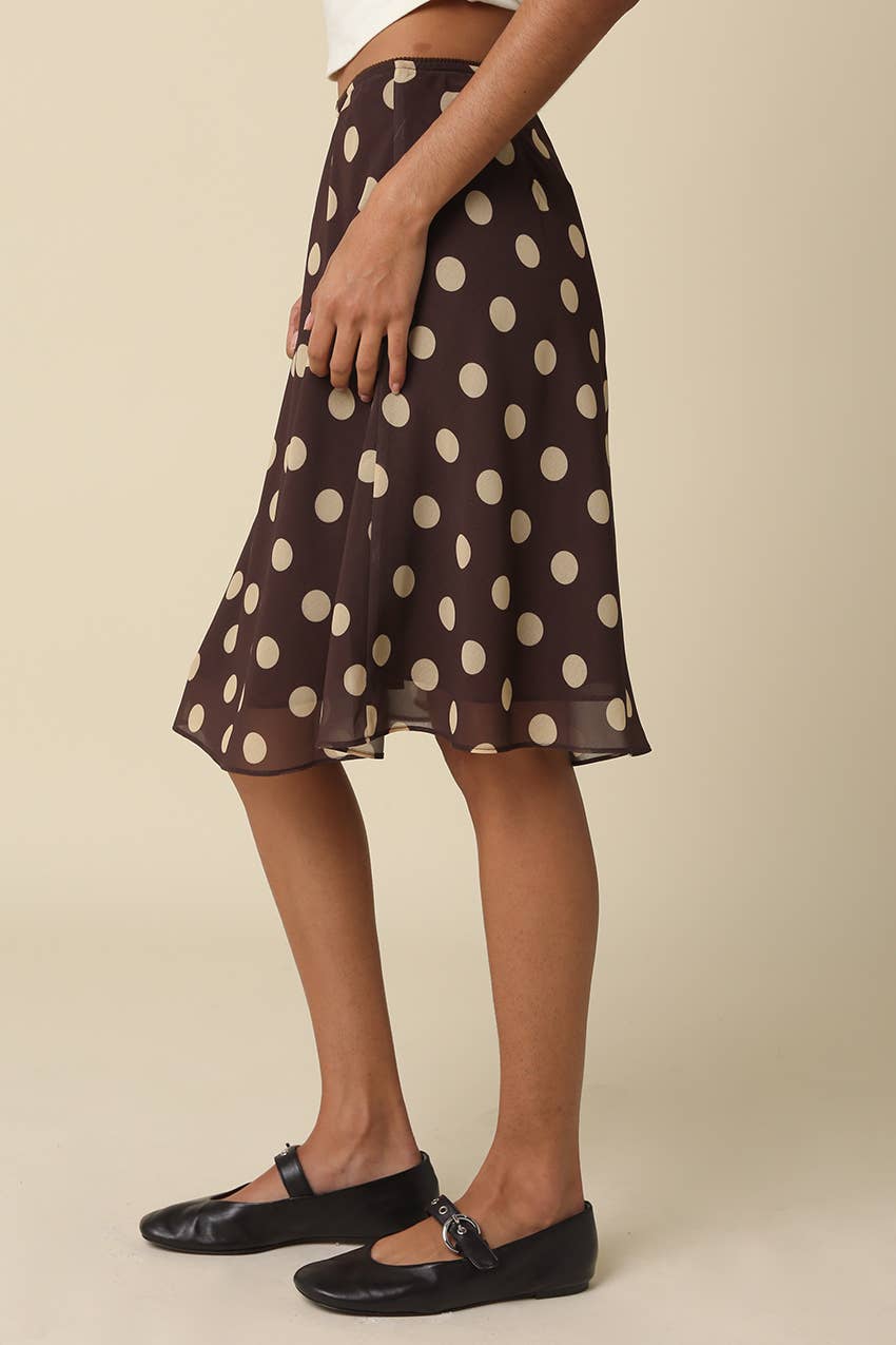 Leia Polka Dot Mesh Midi Skirt