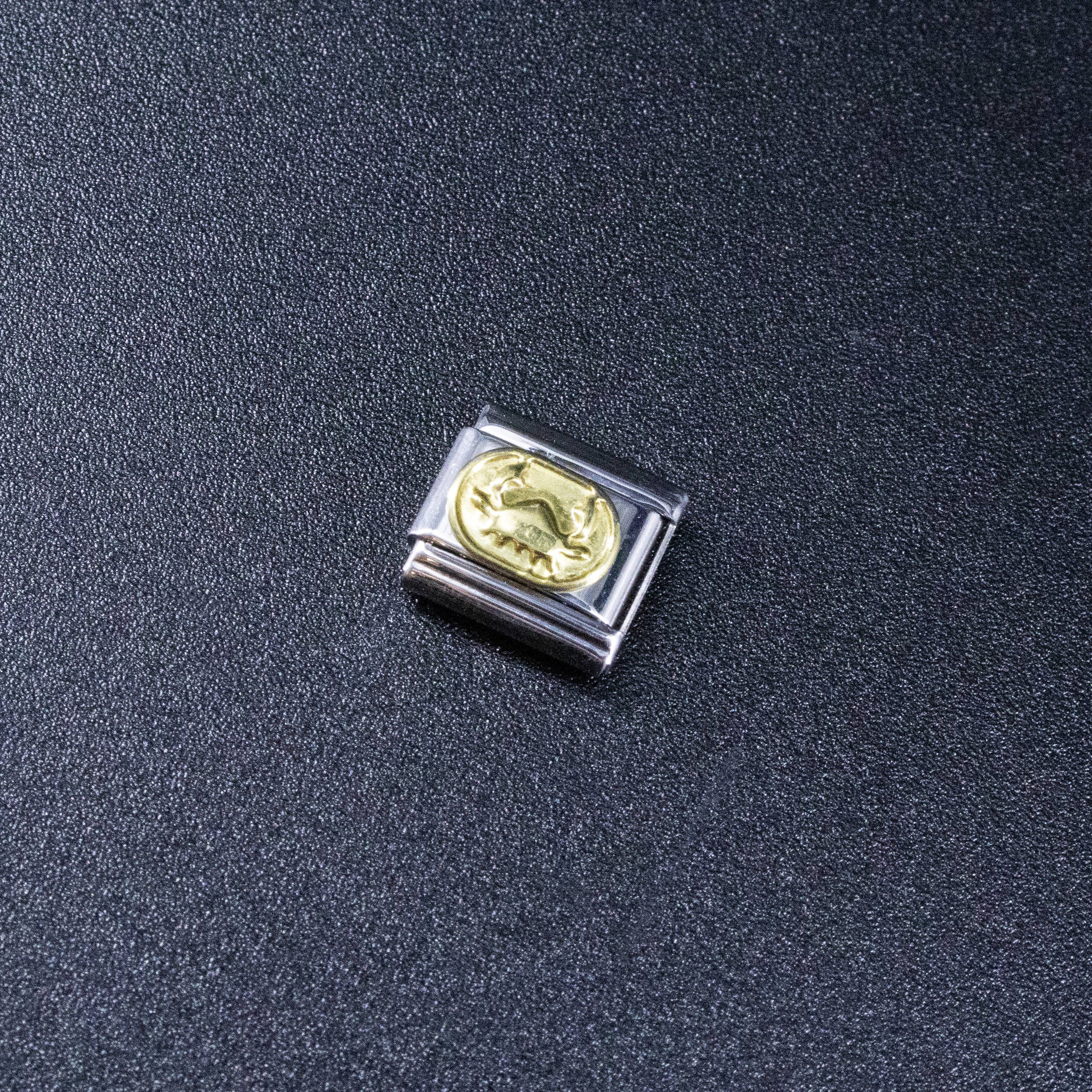 Italian Charms - Cancer Zodiac, 9mm Gold Bracelet Links