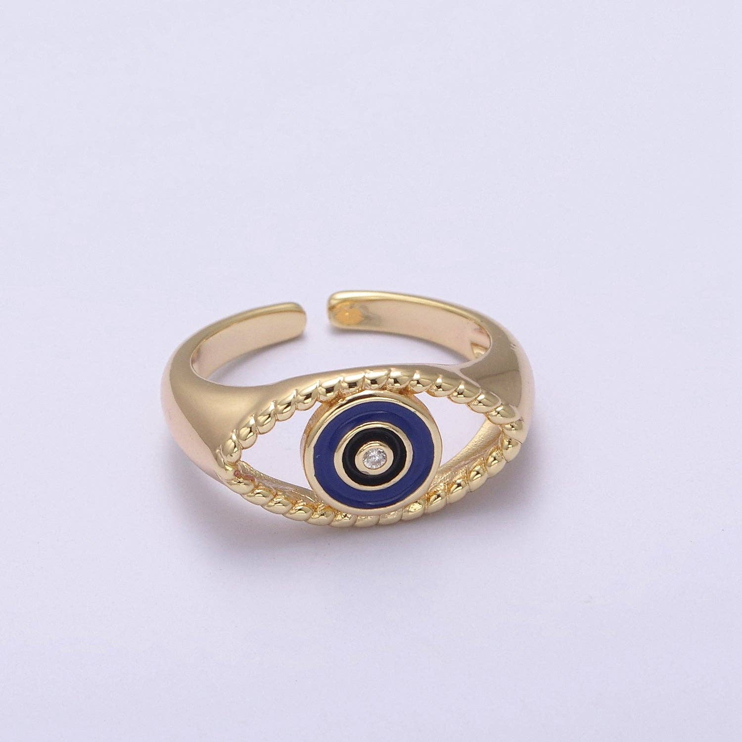 Gold Filled Colorful Evil Eye Open Ring U254 U255 U256 U257