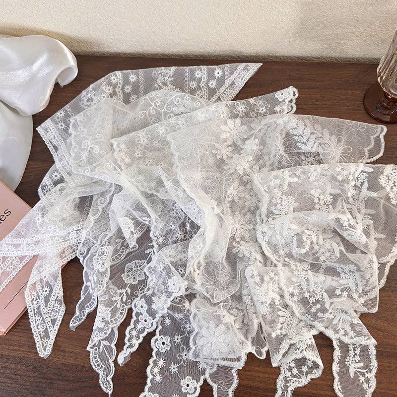 Vintage Floral Lace Headscarf for Women - Cute Travel Accessories
