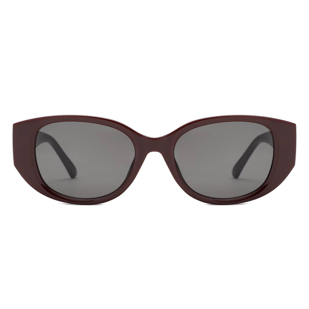Women Cat Eye Sleek Angular Thick Frames Fashion Sunglasses