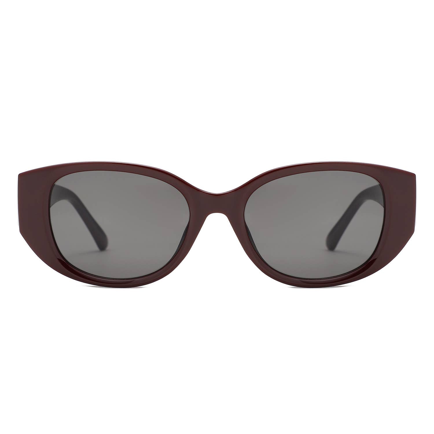 Women Cat Eye Sleek Angular Thick Frames Fashion Sunglasses