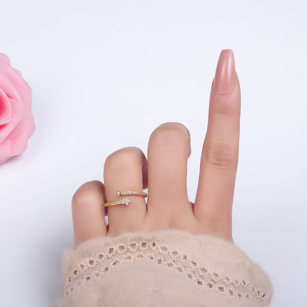 24K Gold Filled  Celestial CZ Paved Claw Ring | O825