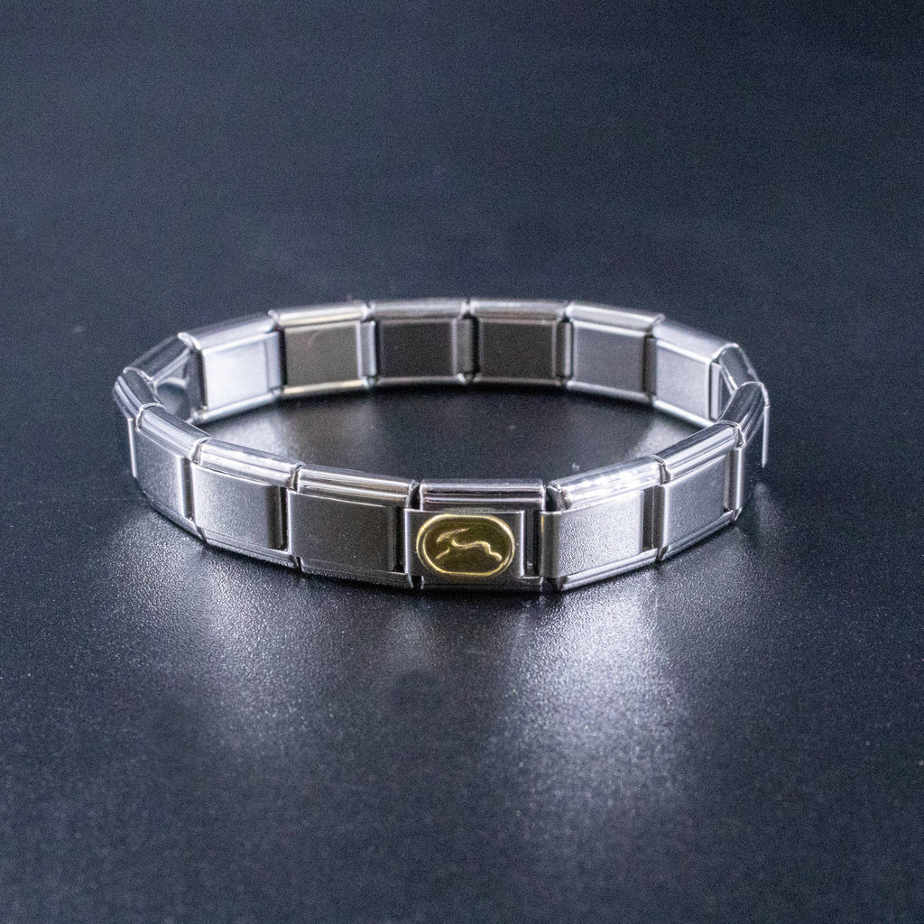 Italian Charms - Capricorn Zodiac, 9mm Gold Bracelet Links