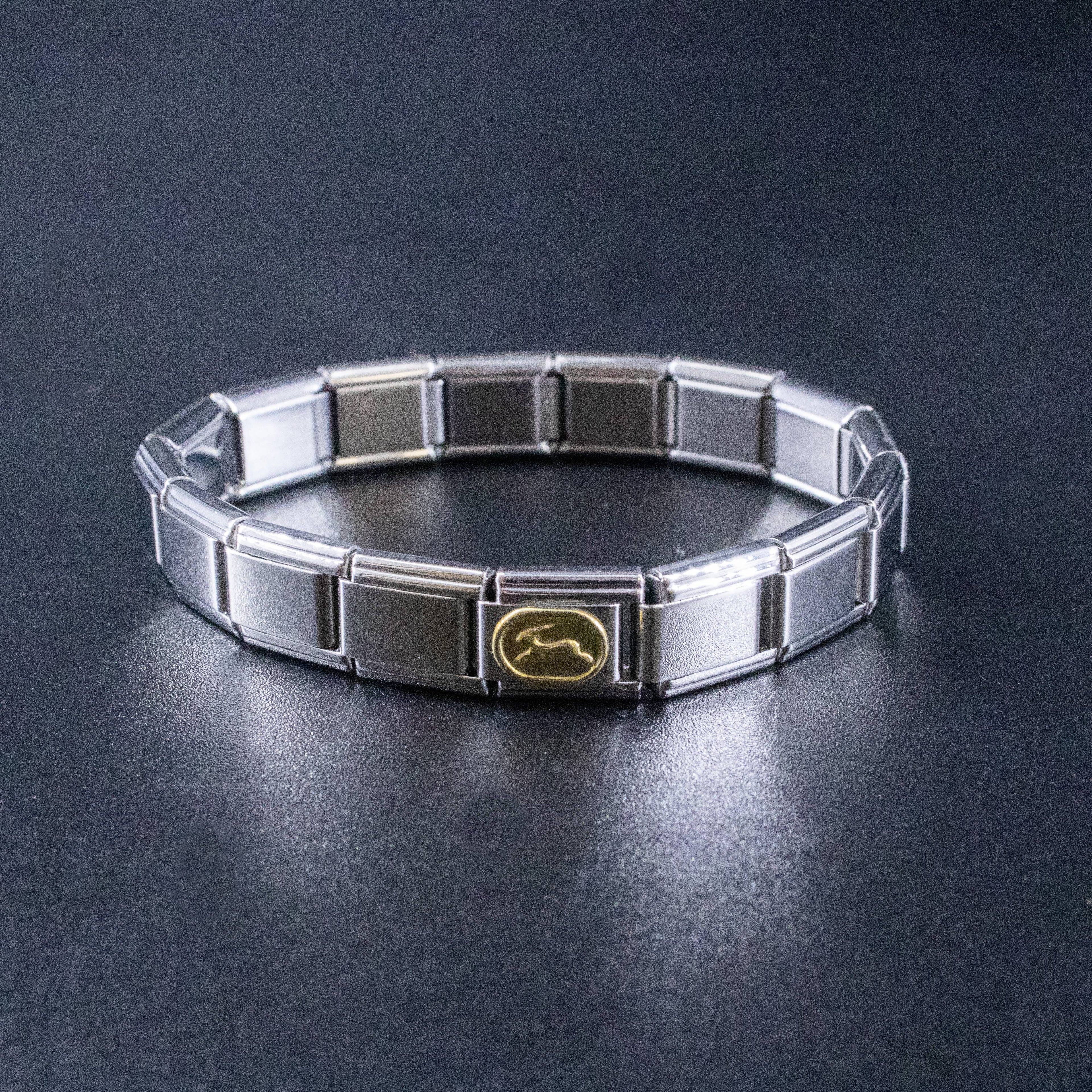 Italian Charms - Capricorn Zodiac, 9mm Gold Bracelet Links