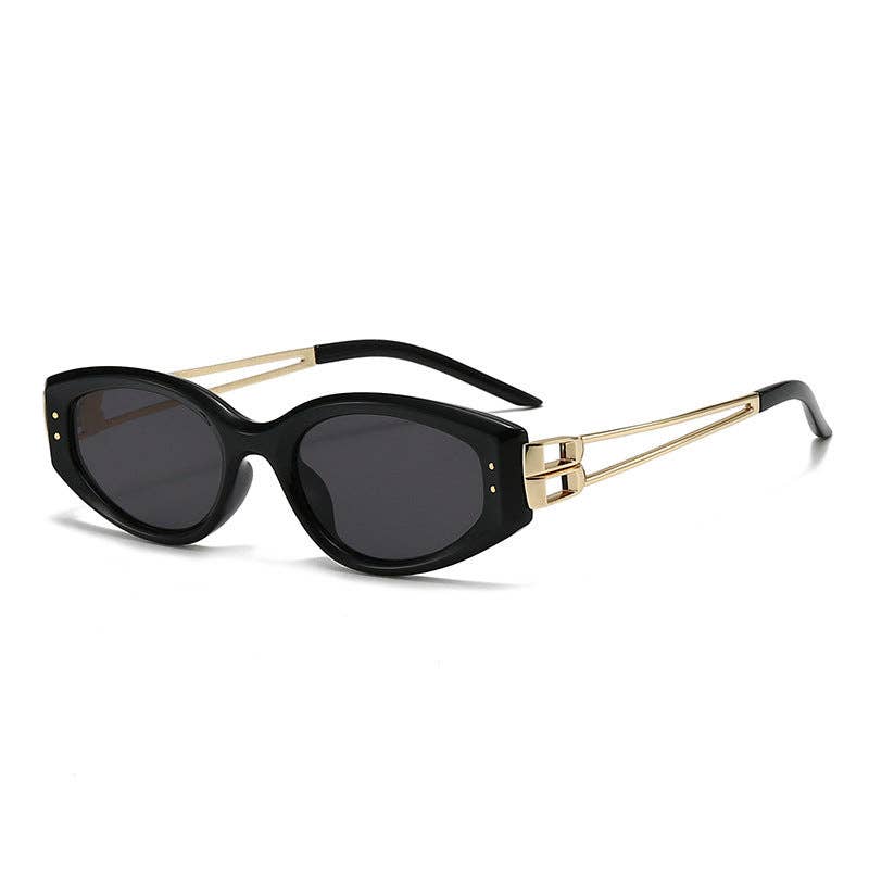 Cat Eye Sunglasses With Gold Trim Stylish UV400 Protection
