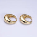 14K Gold Filled 19mm Chubby Dome Minimalist Huggie Earrings