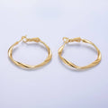 24K Gold Filled 32mm Twisted Hinge Hoop Earrings in Gold & Silver | AB863 AB864