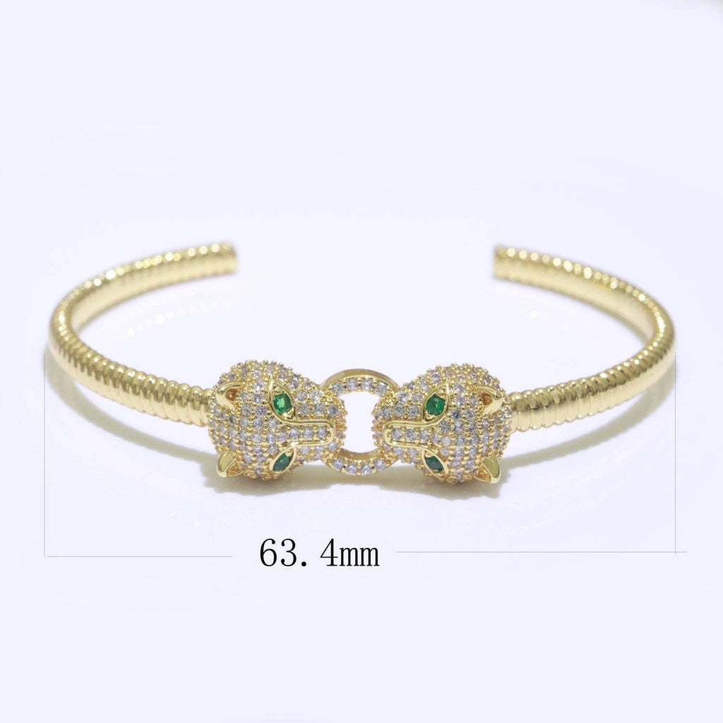 Gold Filled Panther Open Adjustable Bangle Quality Bracelet