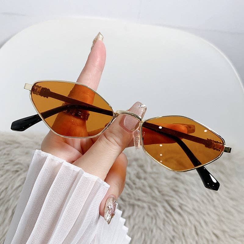 Trendy Hexagonal Sunglasses Metal Frame Fashion Eyewear