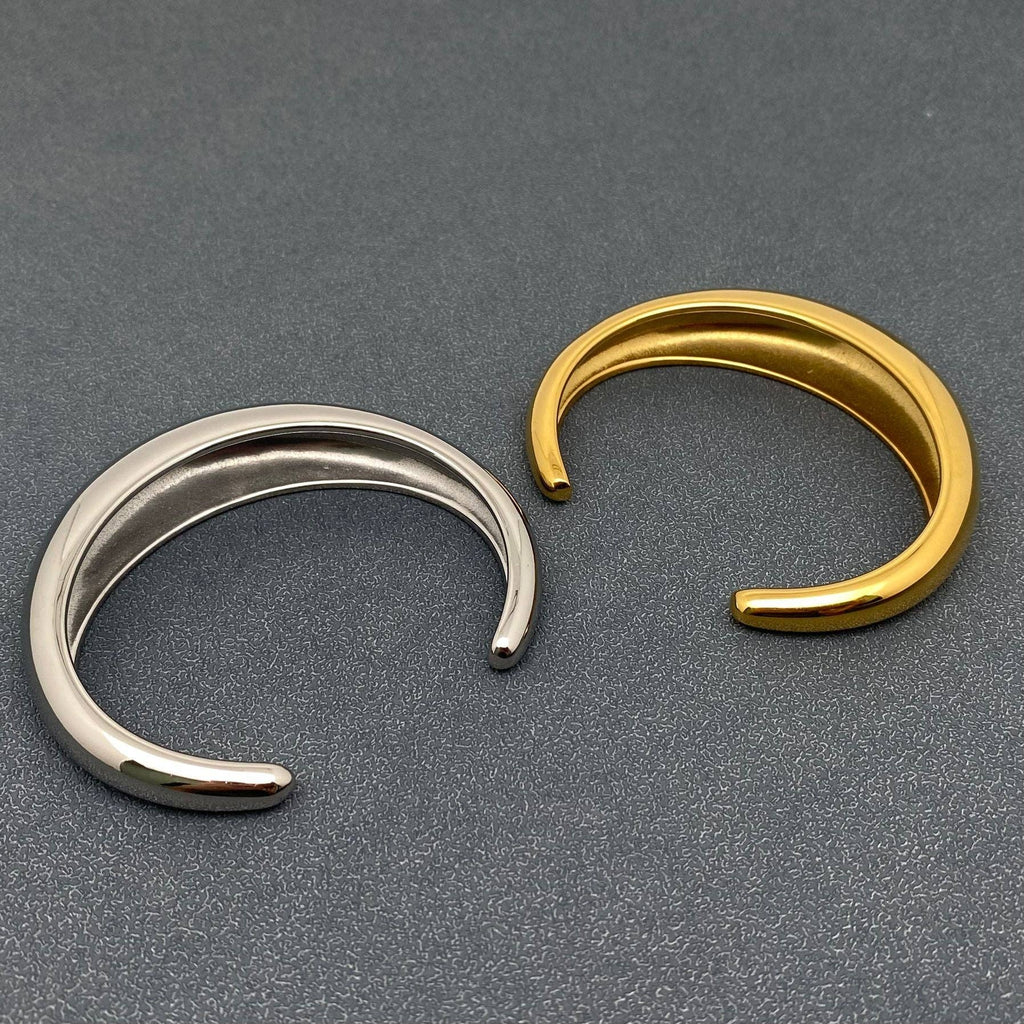 FGS - Glossy 18K Gold Plated Stainless Steel Cuff Bangle