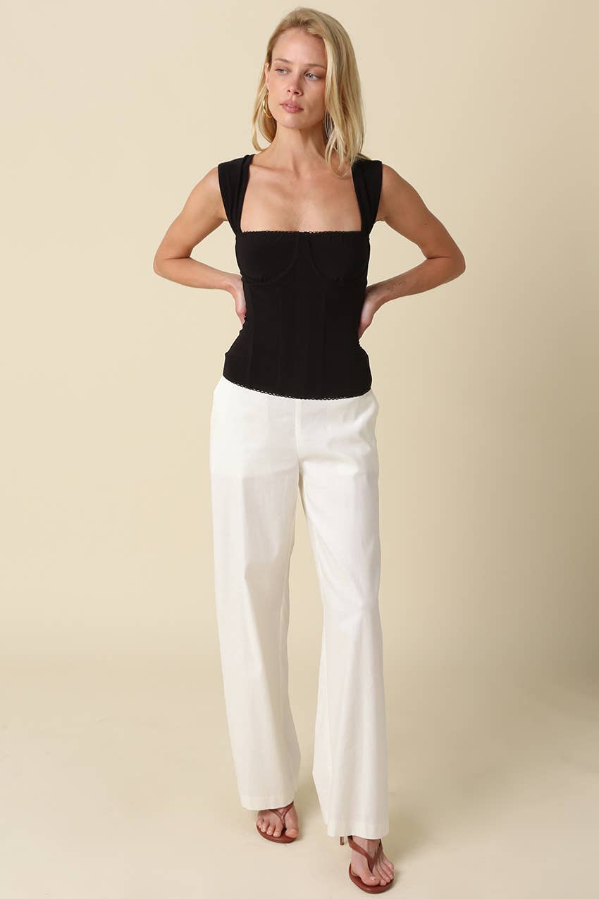 Elara Structured Square-Neck Top