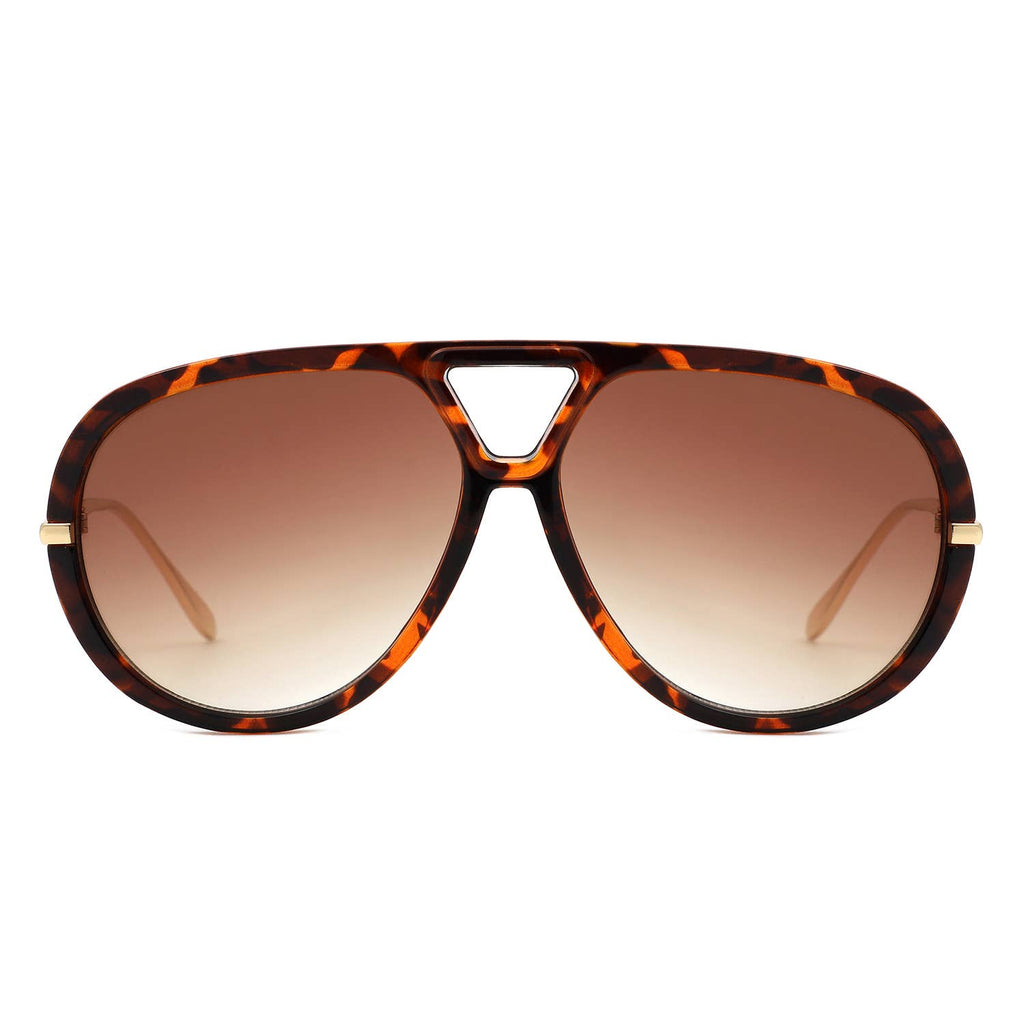 Retro Double Bridge Bold Fashion Aviator Sunglasses
