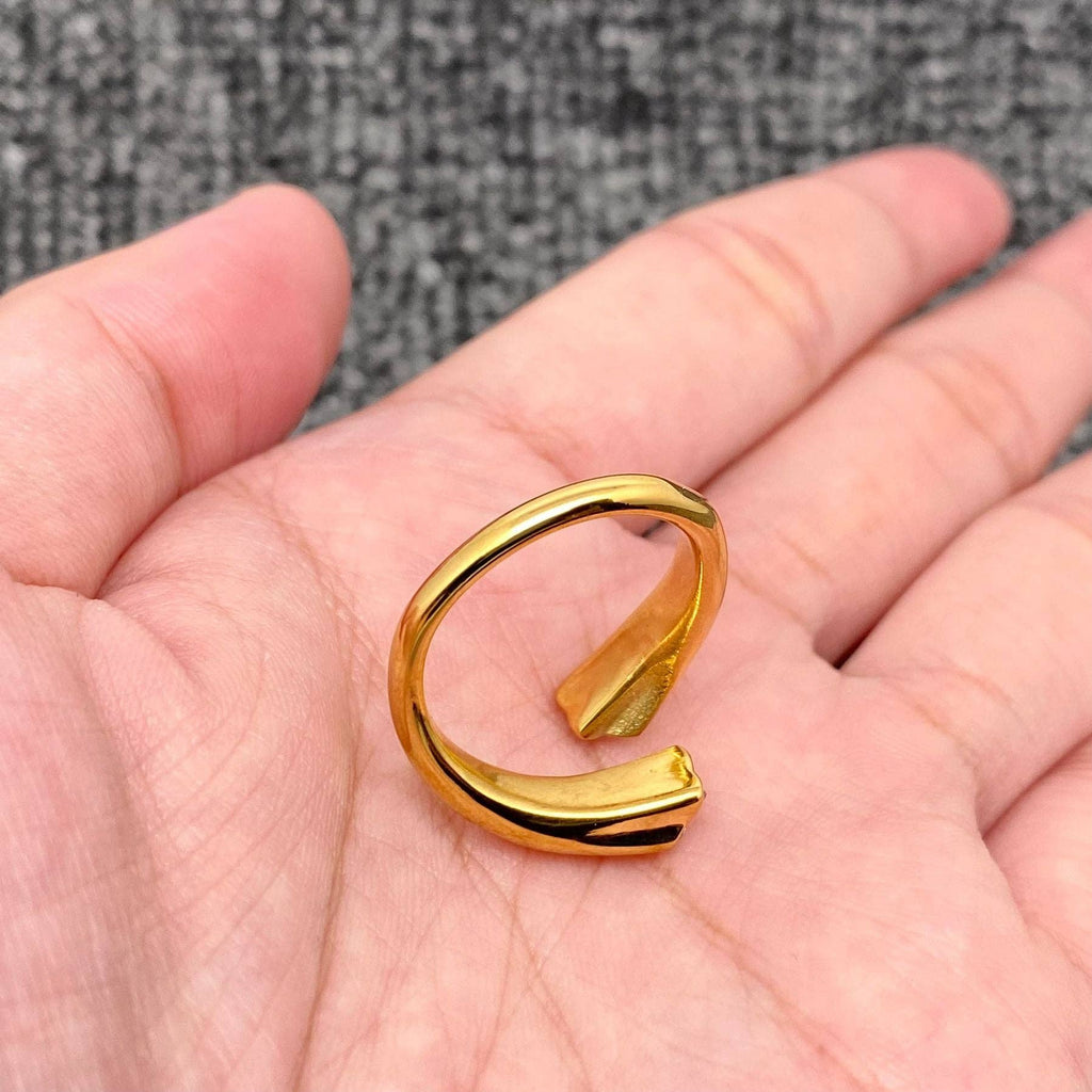 Star Zircon 18K Gold Plated Stainless Steel Ring - FGS/MS