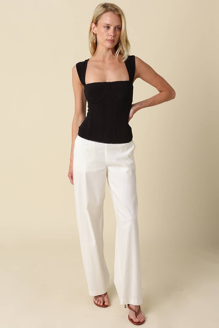 Elara Structured Square-Neck Top