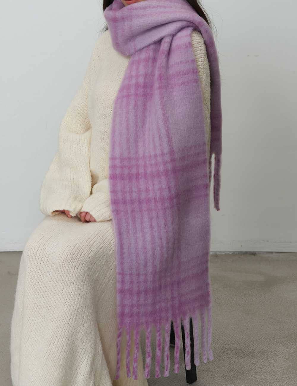 Tassel Vintage Plaid Color Block Warm Scarf DP25F608