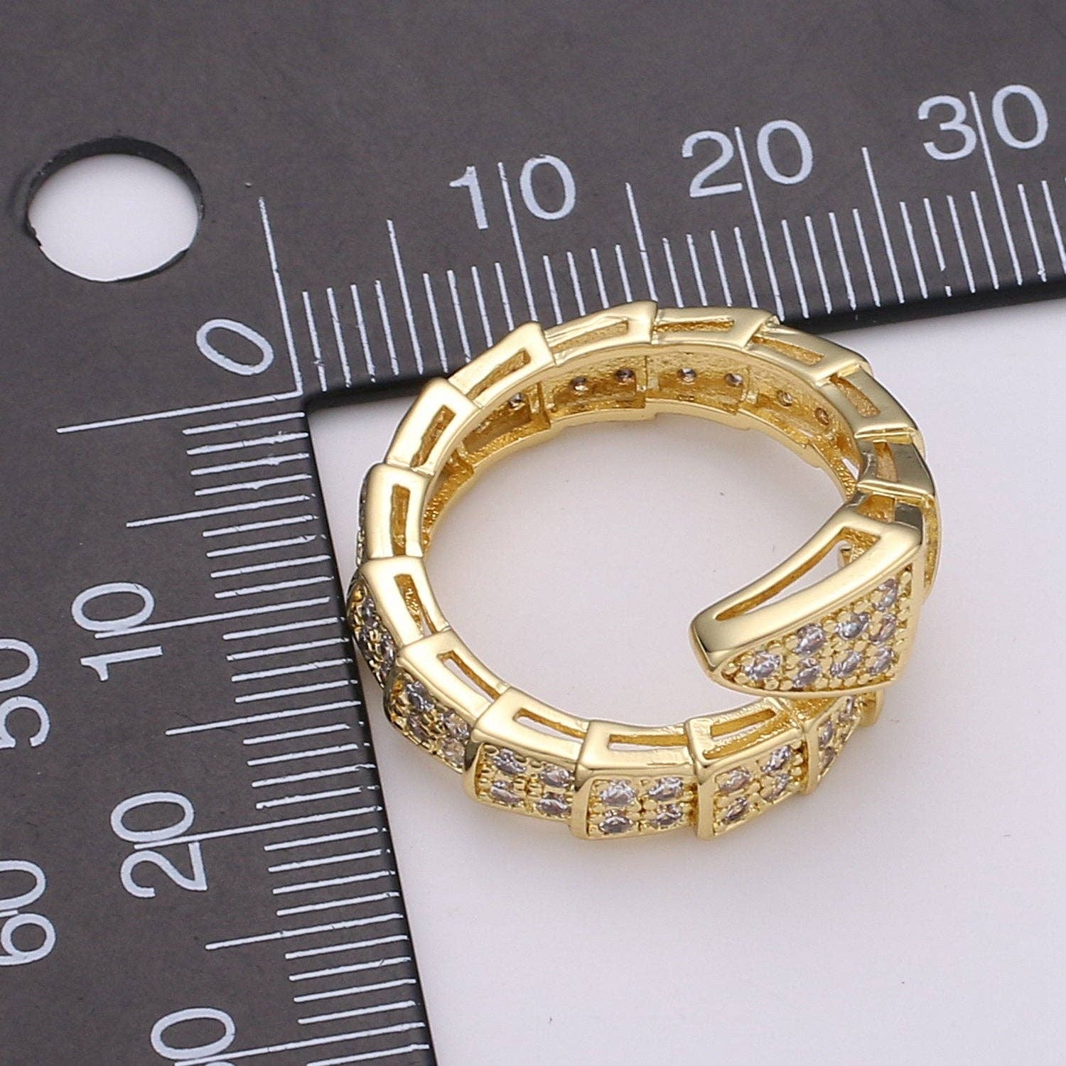 Snake ring, Serpent ring, Chunky ring, spiral snake ring, gold ring, wrap ring, snake gold ring, Adjustable Ring Micro Pave ring R089