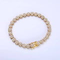 24K Gold Filled Micro Paved CZ Flower Tennis Chain Bracelet in Gold & Silver | WA-3038 WA-3039
