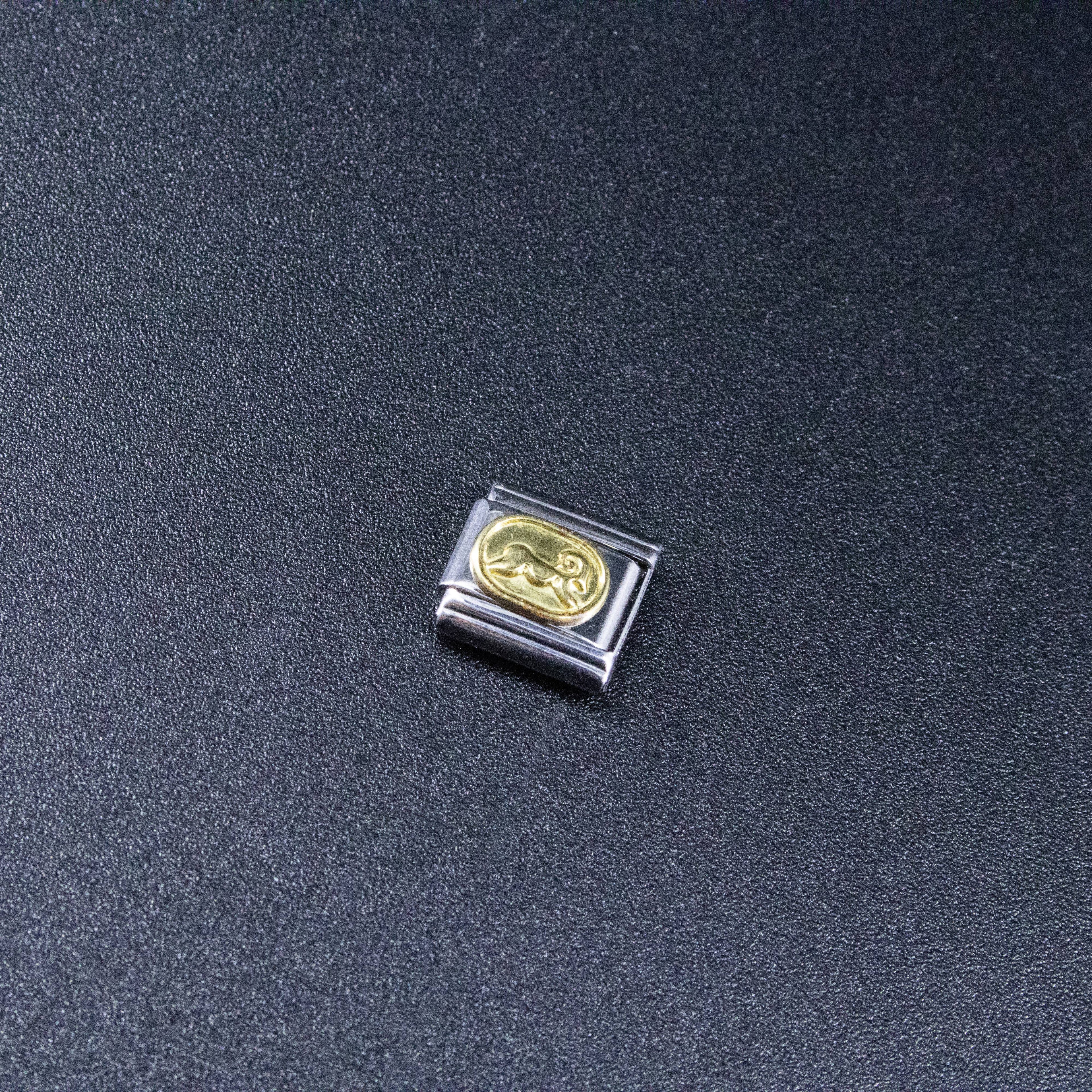 Italian Charms - Aries Zodiac, 9mm Gold Bracelet Links