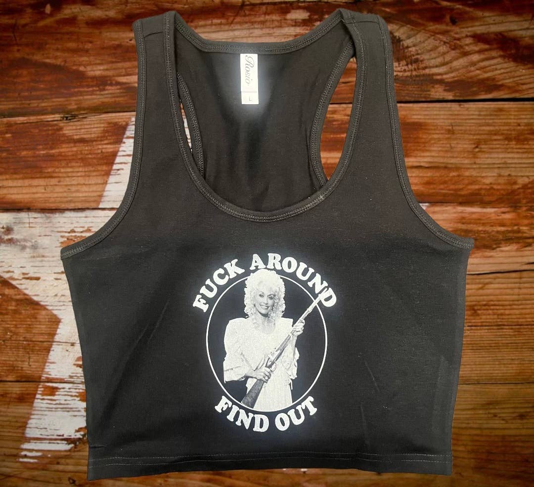 Dolly FAFO Black Crop Tank Top