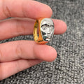 Face Design Two Tone 18K Gold Plated S.Steel Ring - FGS