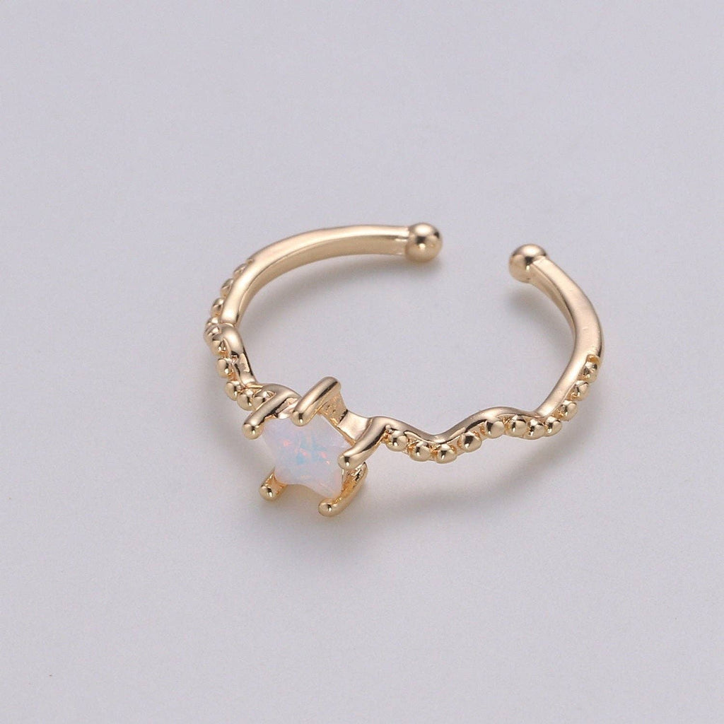 Dainty Star Ring Open Ring Cz Ring Minimalist Ring Crystal Ring Adjustable Ring Gold Ring Stacking Ring Girlfriend Christmas | R109