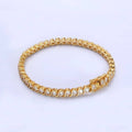 24K Gold Filled Curved S-Link Tennis Chain Bracelet in Gold & Silver | WA-3036 WA-3037