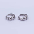 24K Gold Plated 14.5mm Shell Pearl Dotted Huggie Earrings in Gold & Silver | AE423 AE628