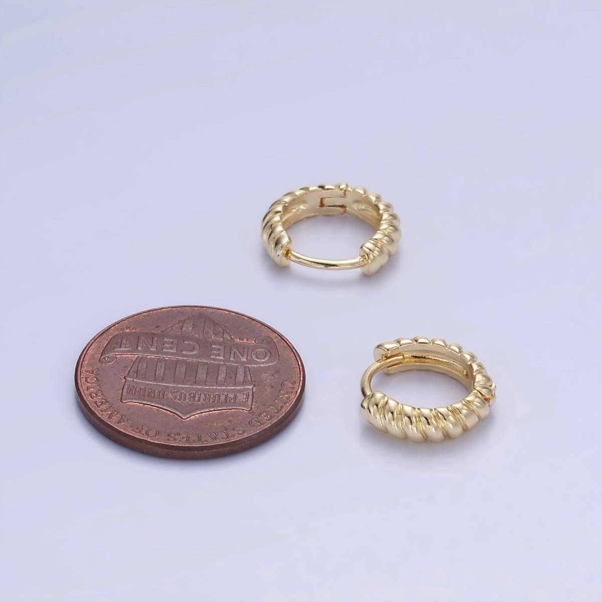 14K Gold Filled 10mm Croissant Cartilage Huggie Earrings | AB1315
