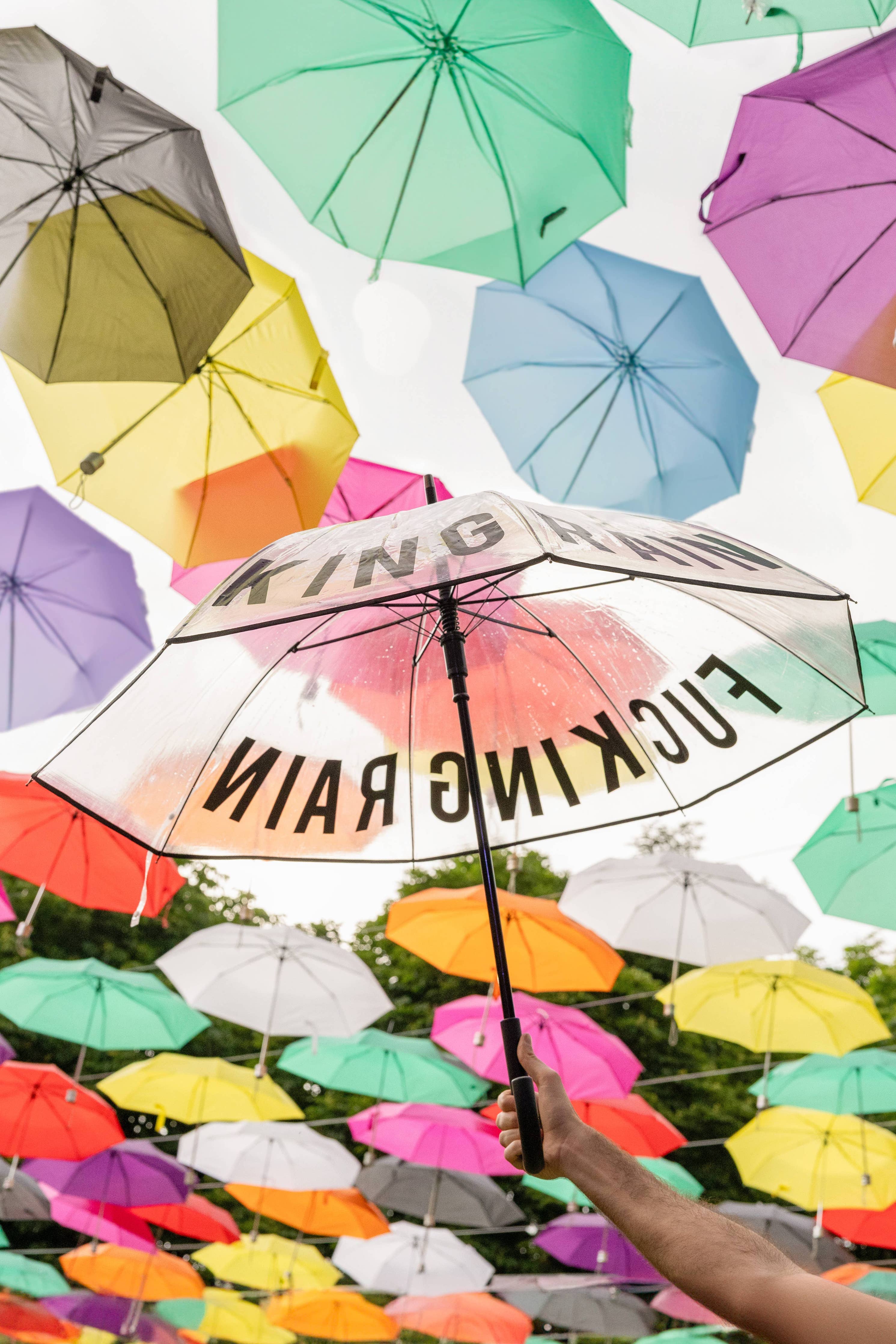 Transparent Umbrella "Fucking Rain"