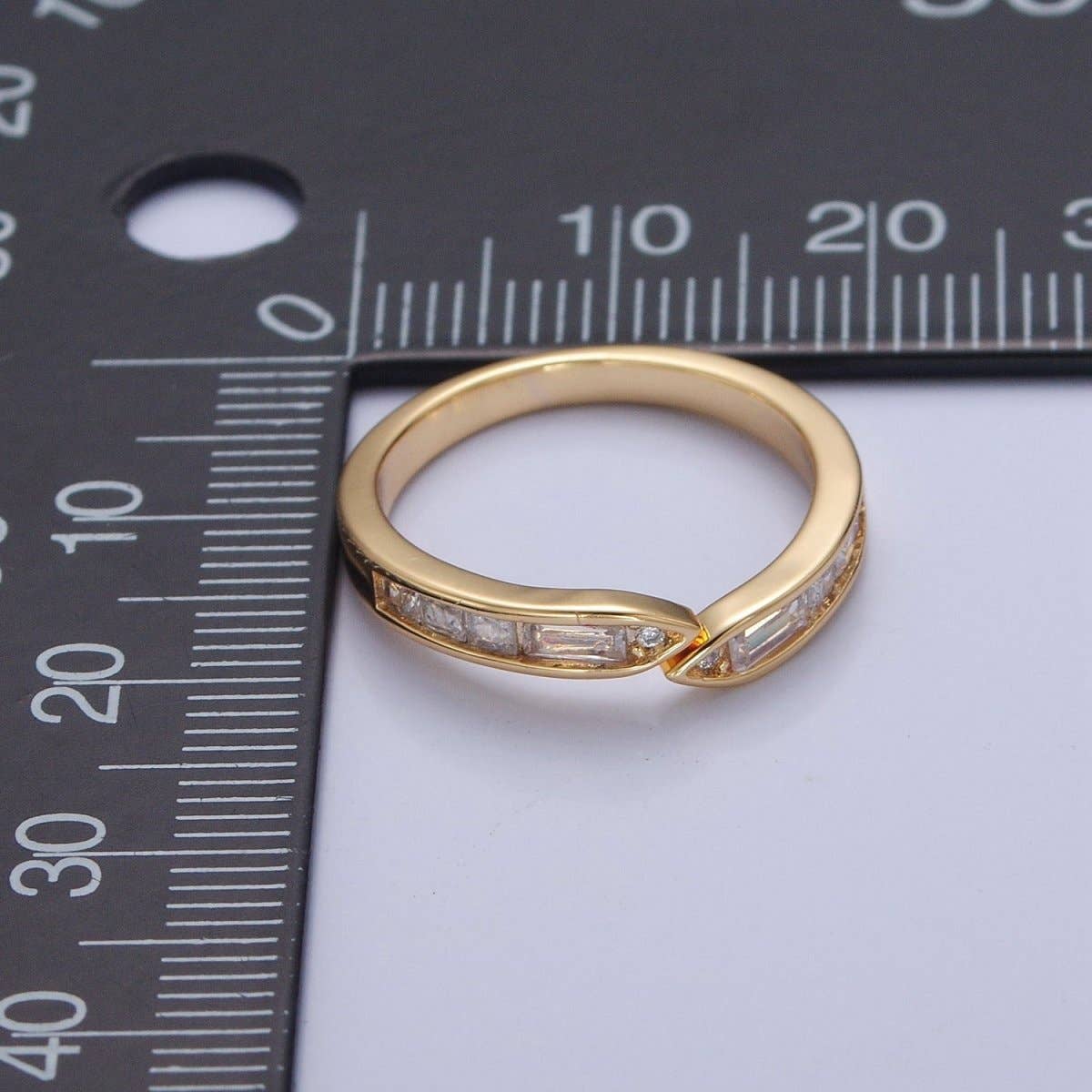 Minimalist Baguette Ring Open Adjustable Ring O-2193